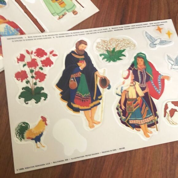 Vintage 1995 nativity scene window decals. - Picture 4 of 7